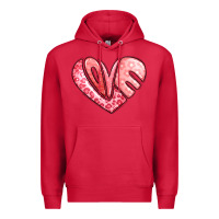 Cardinal heart shaped love valentine's day Premium Hoodie - LillyAllenDesigns