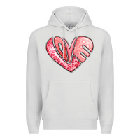 Dove Grey heart shaped love valentine's day Premium Hoodie - LillyAllenDesigns