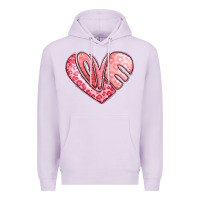 Lilac heart shaped love valentine's day Premium Hoodie - LillyAllenDesigns