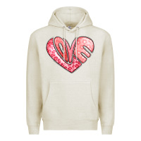 Oatmeal Heather heart shaped love valentine's day Premium Hoodie - LillyAllenDesigns