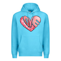 Ocean Blue heart shaped love valentine's day Premium Hoodie - LillyAllenDesigns