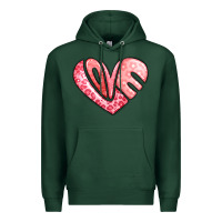 Sports Green heart shaped love valentine's day Premium Hoodie - LillyAllenDesigns