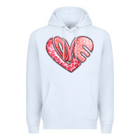 White heart shaped love valentine's day Premium Hoodie - LillyAllenDesigns