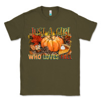 Army Green Just a girl who loves Fall Classic Tee - NancyCooperArtShop