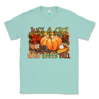 Seafoam Just a girl who loves Fall Classic Tee - NancyCooperArtShop