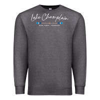 Charcoal Heather Lake Champlain Oars Graphic Premium Sweatshirt - trangStudio