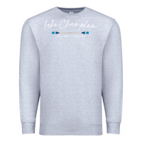 Heather Grey Lake Champlain Oars Graphic Premium Sweatshirt - trangStudio
