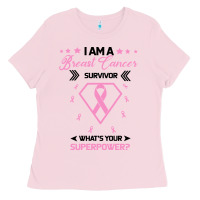 Bubblegum Pink I am a Breast Cancer Survivor What is Your Superpower Ladies Tee - Bettercallsaul