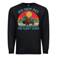 Black Do Not Pet The Fluffy Cows Vintage Premium Sweatshirt - trangStudio