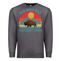 Charcoal Heather Do Not Pet The Fluffy Cows Vintage Premium Sweatshirt - trangStudio