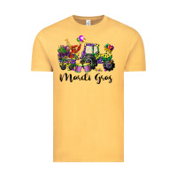 Vintage Mustard mardi gras tractor Vintage Tee - CowGirlArtShop