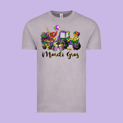 Mardi Gras Tractor Vintage Tee Designed By Cowgirlartshop