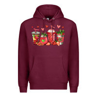 Burgundy strawberry coffee cups Premium Hoodie - Jasminsmagicworld