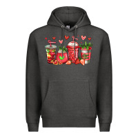 Charcoal Heather strawberry coffee cups Premium Hoodie - Jasminsmagicworld