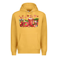 Mustard strawberry coffee cups Premium Hoodie - Jasminsmagicworld