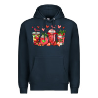 Navy strawberry coffee cups Premium Hoodie - Jasminsmagicworld