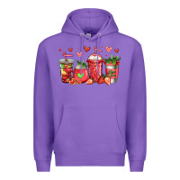 Purple strawberry coffee cups Premium Hoodie - Jasminsmagicworld