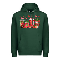 Sports Green strawberry coffee cups Premium Hoodie - Jasminsmagicworld