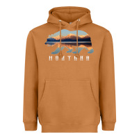 Meerkat Montana Bear with Glacier National Park Lake Image Souvenir Heavyweight Hoodie - trangStudio