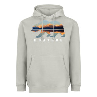 Moon Dust Montana Bear with Glacier National Park Lake Image Souvenir Heavyweight Hoodie - trangStudio