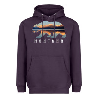 Montana Bear With Glacier National Park Lake Image Souvenir Heavyweight Hoodie | Teevron