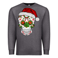 Charcoal Heather sugar skull  christmas Premium Sweatshirt - BarkalooDesign