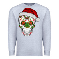 Heather Grey sugar skull  christmas Premium Sweatshirt - BarkalooDesign