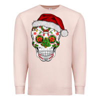 Pale Pink sugar skull  christmas Premium Sweatshirt - BarkalooDesign