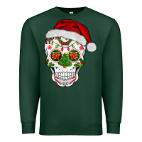 Sports Green sugar skull  christmas Premium Sweatshirt - BarkalooDesign