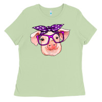 Matcha pig with bandana Ladies Tee - RanaPortraitStore