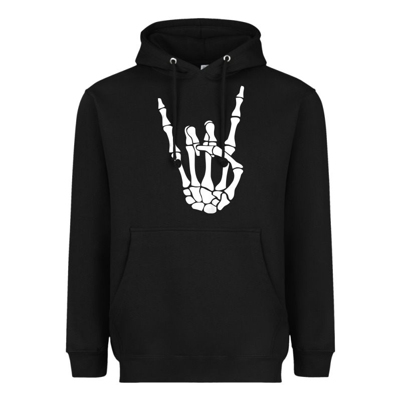 Halloween Skeleton Hand Horns Rock N Roll Music Lover Tank Top Heavyweight Hoodie by trangStudio | Teevron
