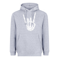 Heather Grey halloween skeleton hand horns rock n roll music lover tank top Heavyweight Hoodie - trangStudio