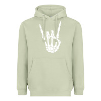 Matcha halloween skeleton hand horns rock n roll music lover tank top Heavyweight Hoodie - trangStudio