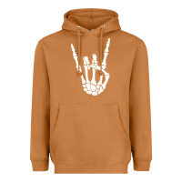 Meerkat halloween skeleton hand horns rock n roll music lover tank top Heavyweight Hoodie - trangStudio