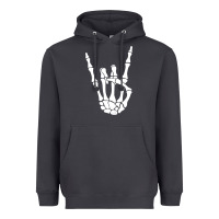 Smoke halloween skeleton hand horns rock n roll music lover tank top Heavyweight Hoodie - trangStudio