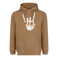 Toasted Coconut halloween skeleton hand horns rock n roll music lover tank top Heavyweight Hoodie - trangStudio