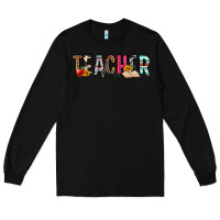 Black teacher Long Sleeve Tee - OliviaCreatesArt