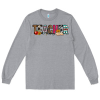 Heather Grey teacher Long Sleeve Tee - OliviaCreatesArt