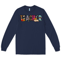 Navy teacher Long Sleeve Tee - OliviaCreatesArt