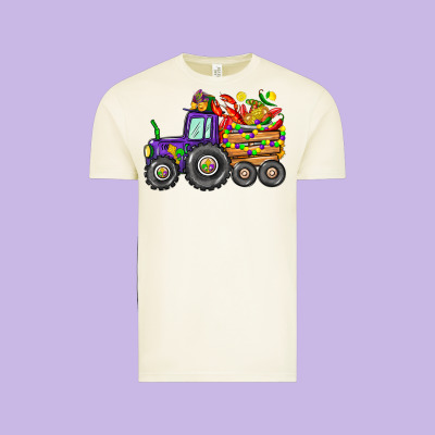 Mardi Gras Tractor Vintage Tee Designed By Cowgirlartshop