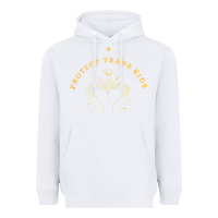 White Protect Trans Kids Heavyweight Hoodie - trangStudio