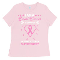 Bubblegum Pink I am a Breast Cancer Survivor What is Your Superpower Ladies Tee - Bettercallsaul