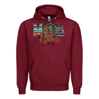 Burgundy mama vibes Zipper Hoodie - RacoonDesign