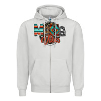 Dove Grey mama vibes Zipper Hoodie - RacoonDesign