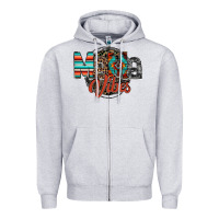 Heather Grey mama vibes Zipper Hoodie - RacoonDesign