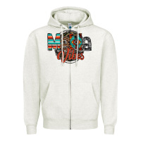 Oatmeal Heather mama vibes Zipper Hoodie - RacoonDesign