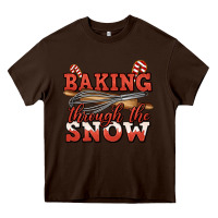 Chocolate Brown baking through the snow christmas Heavy Core Tee - Jasminsmagicworld