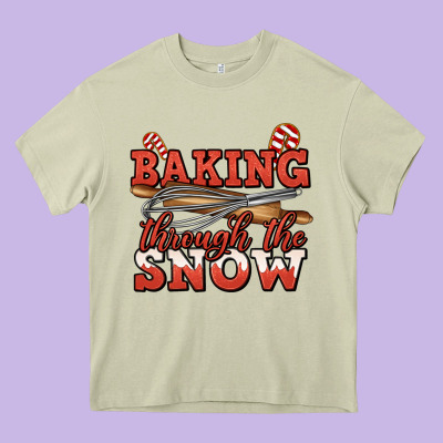 Baking Through The Snow Christmas Heavy Core Tee Designed By Jasminsmagicworld