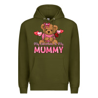 Army Green my valentine is my mummy Premium Hoodie - LillyAllenDesigns