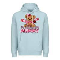 Blue Mist my valentine is my mummy Premium Hoodie - LillyAllenDesigns